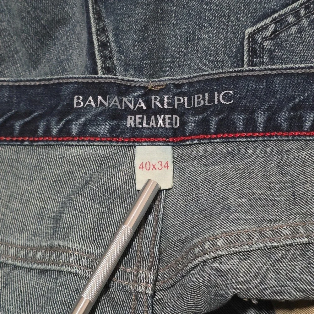 Banana Republic Traveler Mens 40x34‎ Straight Fit Denim Jeans Blue